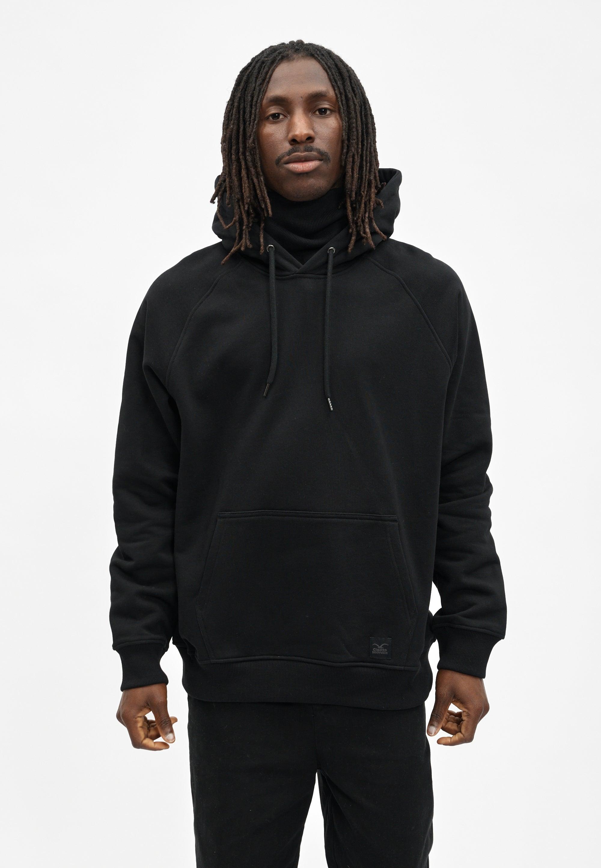 Cleptomanicx Mask Boxy Hooded Black Sweat Herren schwarz